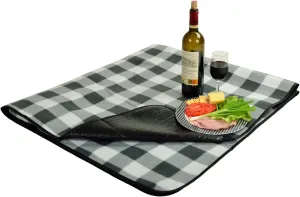 Picnic at Ascot Picnic Charcoal Plaid Outdoor Blanket, 60" x 80"