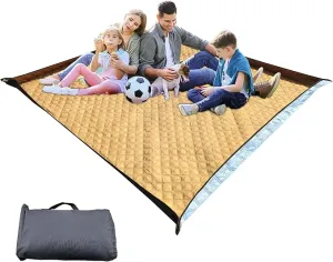 Picnic Blankets,Extra Large Waterproof Foldable,Oversized Waterproof Beach Blanket,Portable Washable Picnic Mat (Khaki 80’’*80'’)