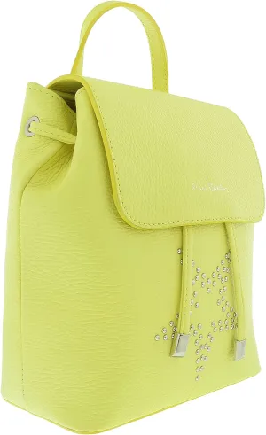 Pierre Cardin Lemon Leather Star Studded Medium Fashion Backpack for womens