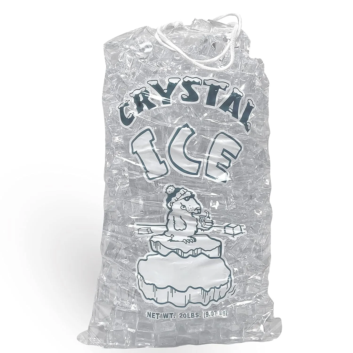 Pinnacle Mercantile 20 lb. Drawstring Ice Bags (30-Count) Heavy-Duty, Puncture-Resistant EVA | Cotton Pull Closure | Disposable, Recyclable | Portable Storage and Freezer Keeper
