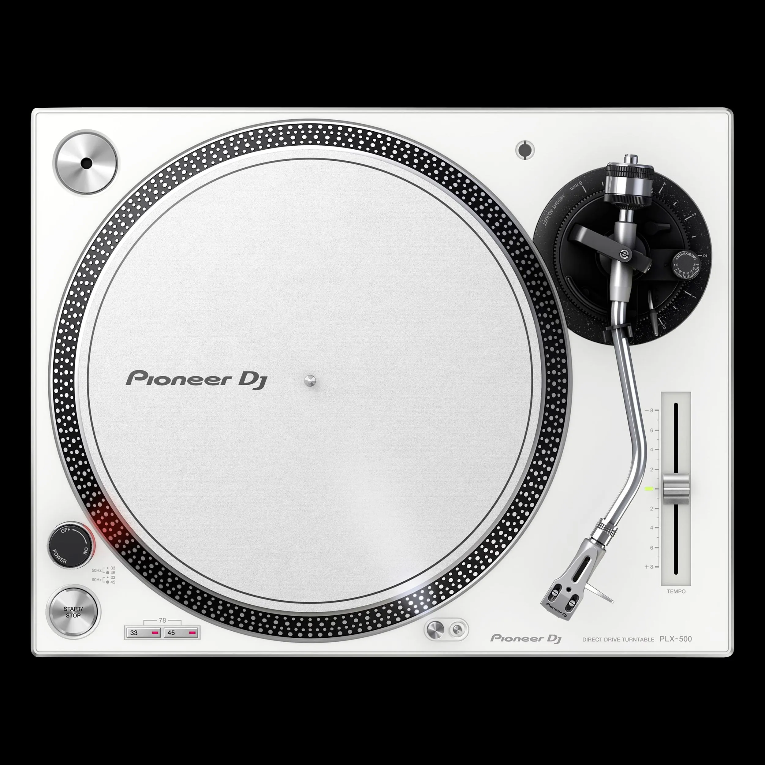 Pioneer DJ PLX-500-W Direct Drive DJ Turntable, White