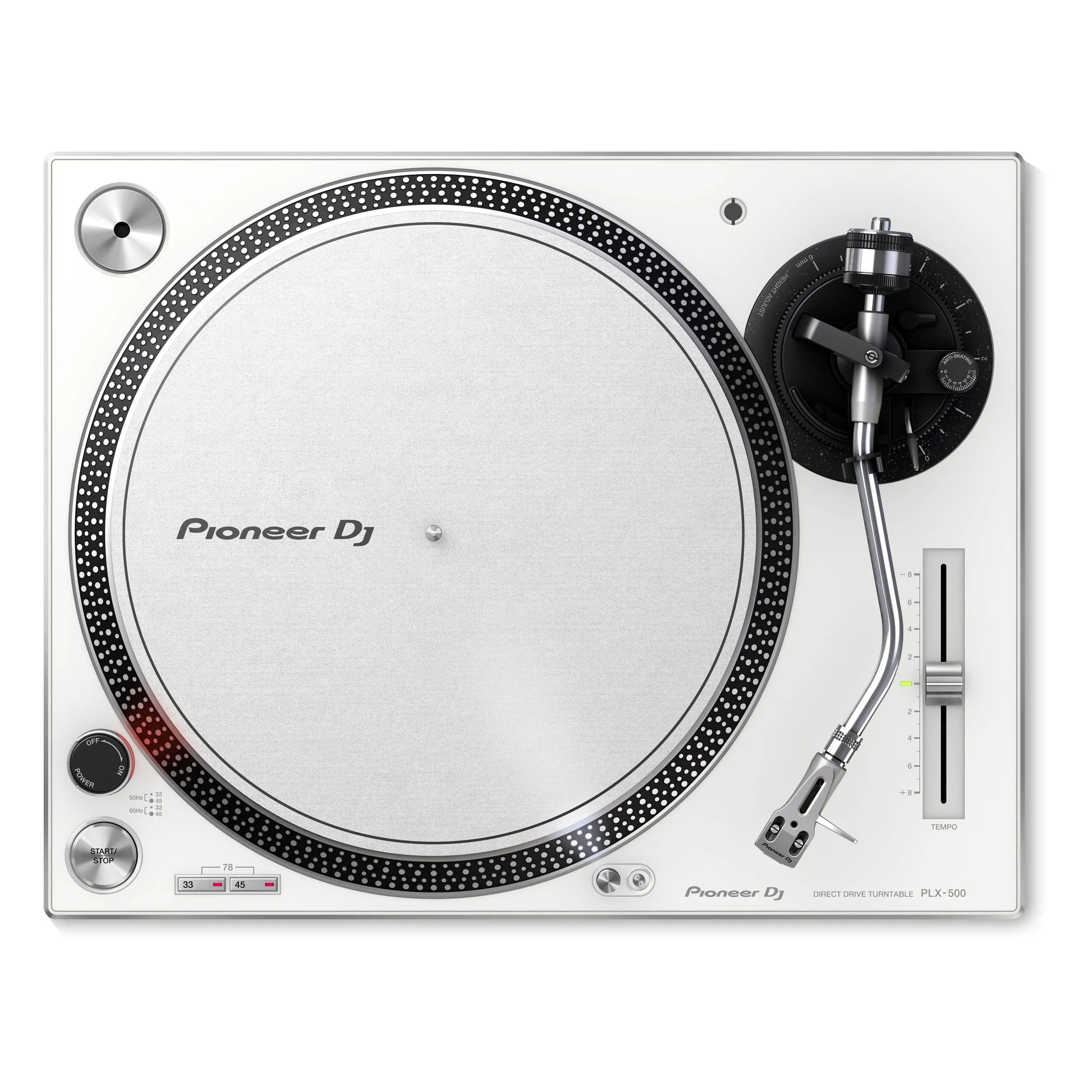 Pioneer DJ PLX-500-W Direct Drive DJ Turntable, White
