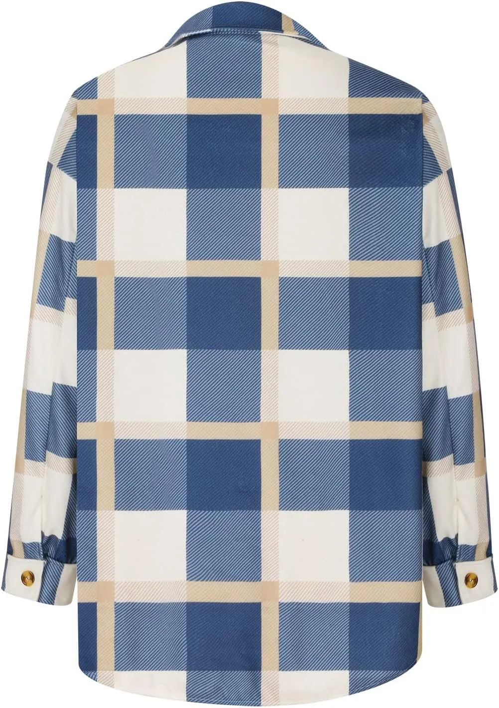 Plaid Shacket Jackets For Women Trendy 2023 Casual Oversized Flannel Shirts Long Sleeve Button Down Shirt Coats
