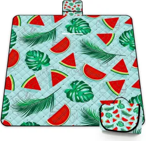 Poedist Extra Large Picnic Blanket Waterproof,80"x 80"Foldable Machine Washable Beach Blanket,Outdoor Blanket for 6-8 Adults,Suitable for Indoor Crawling,Park Beach,Camping,Hiking,Family Travel(Fruit)