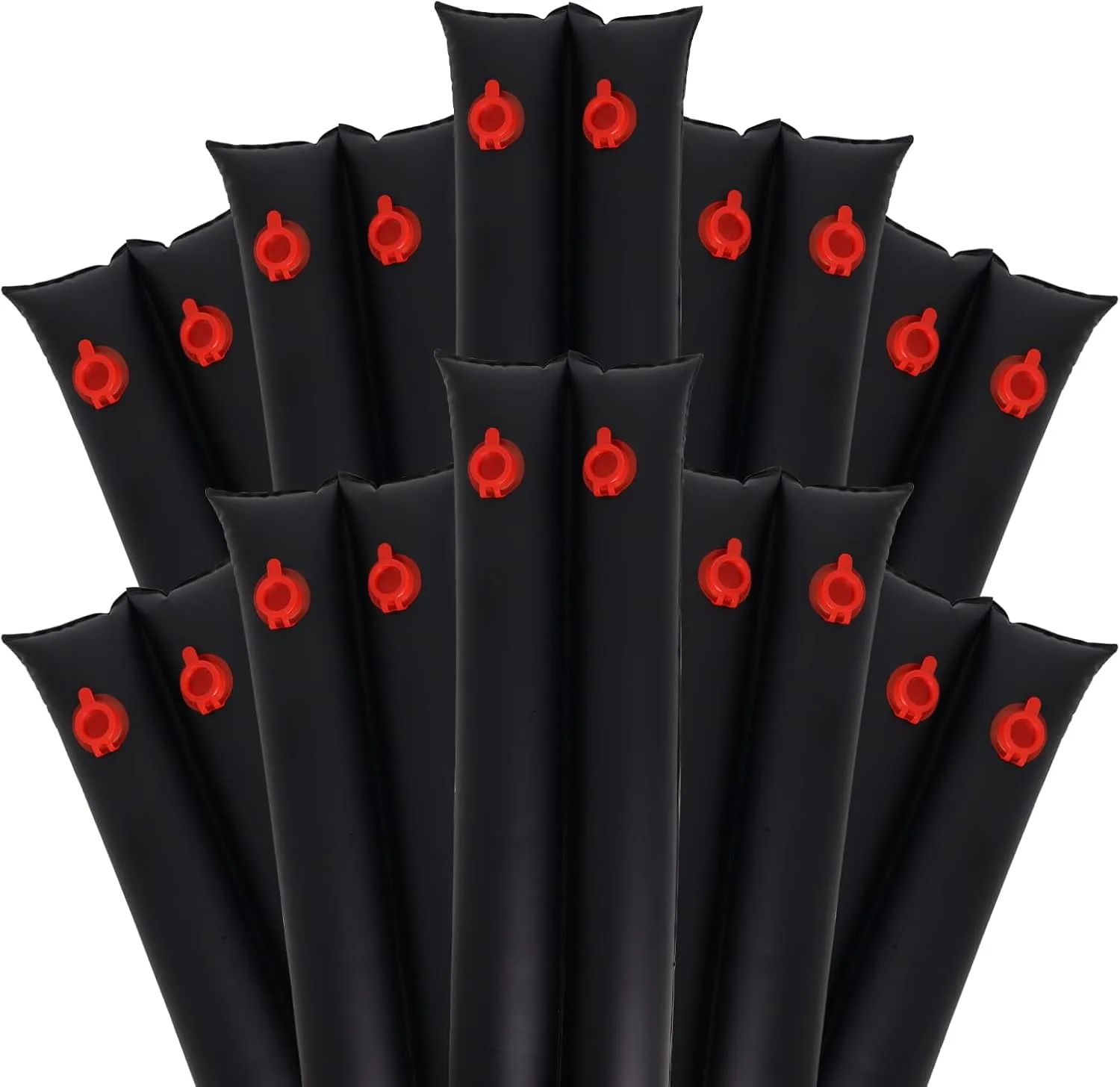 Pool Water Bags,10 Pack 8ft Heavy Duty Double Chamber Water Tubes Pool Cover Weights for Inground Pool,25 Gauge(0.3mm) Durable Water Bags for Winter Pool Cover (Black)
