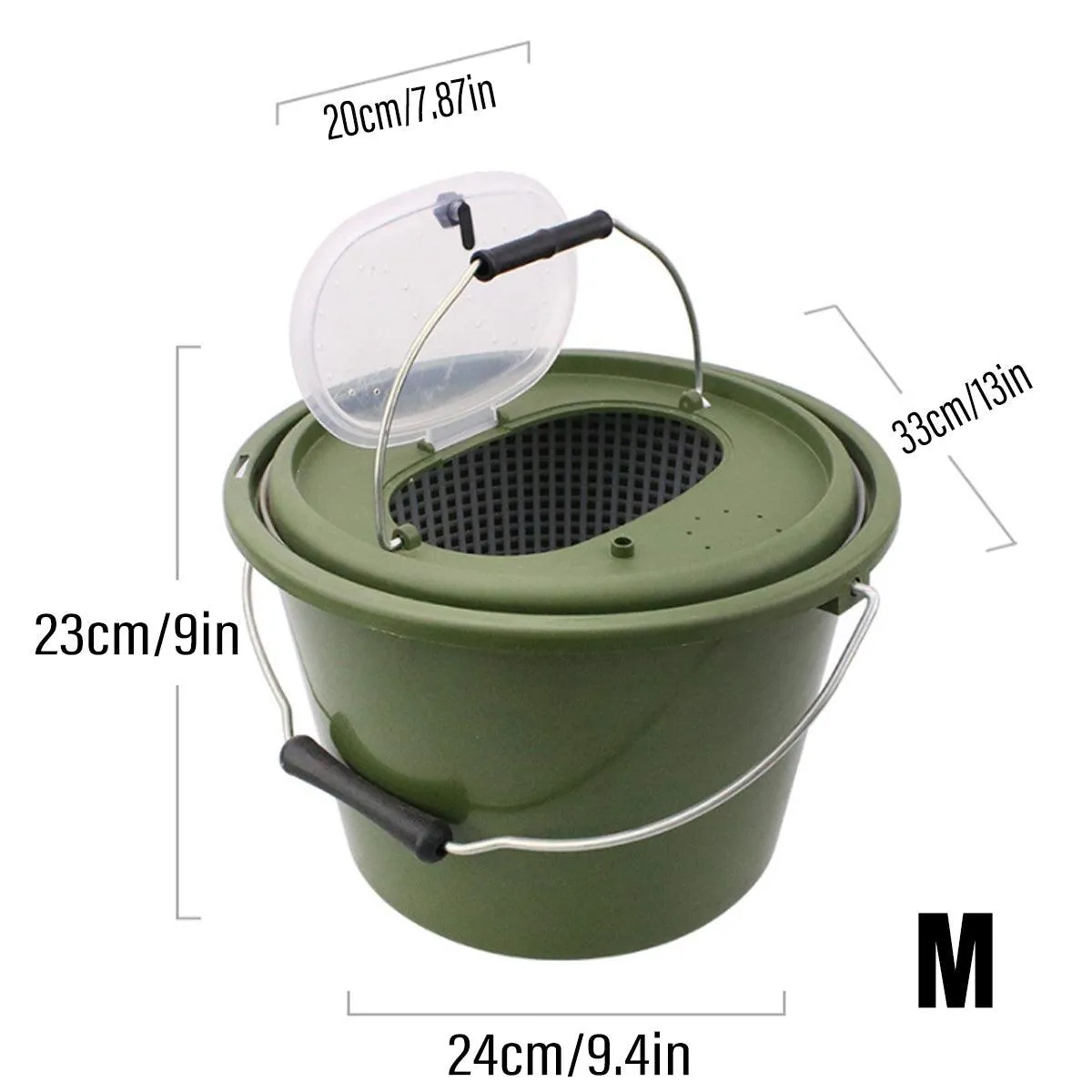 Portable Double Live Fish Bucket Breathable Fish Storage Container for Fishing