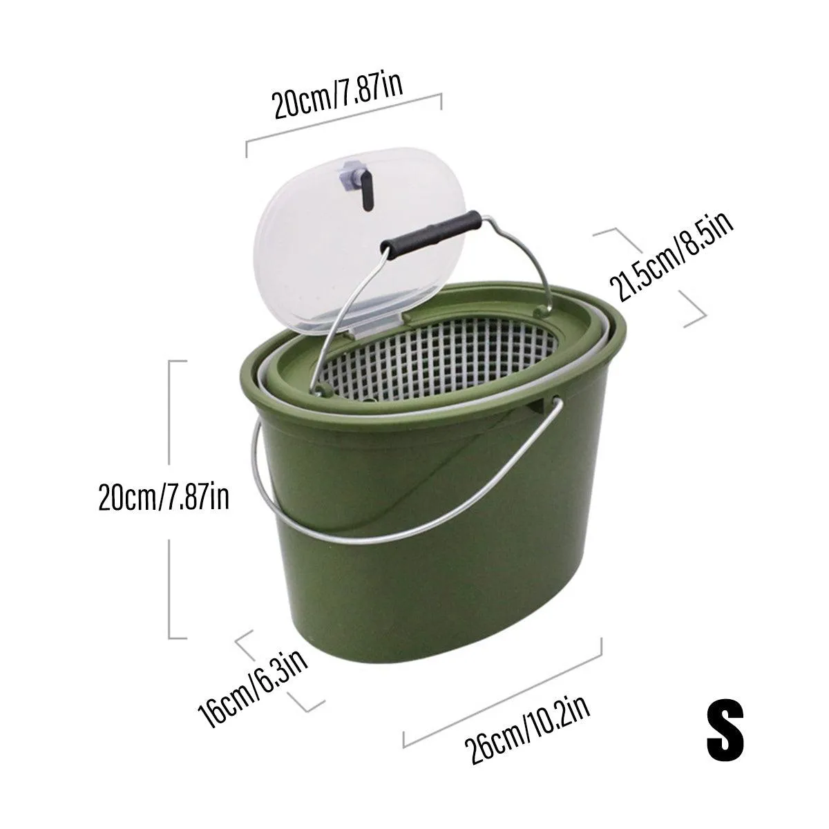Portable Double Live Fish Bucket Breathable Fish Storage Container for Fishing