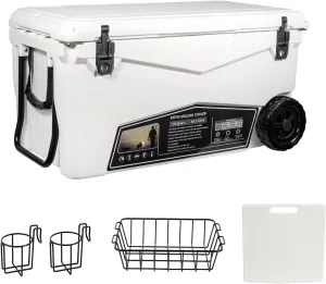 Portable Insulated Cooler with Detachable Handle Hard Ice Chest for Camping, Fishing,Tailgating, Beach, Picnic, Groceries, Boating, Sports