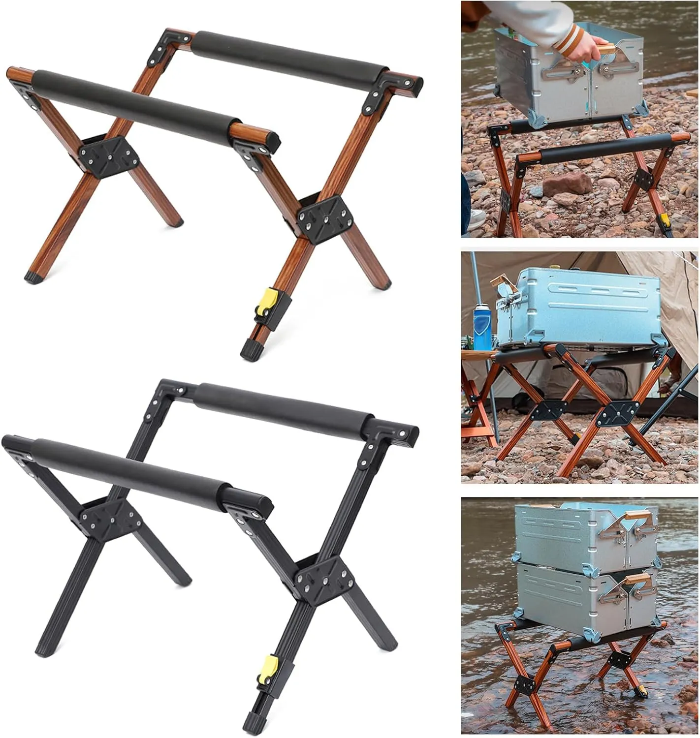 Portables Folding Ice Coolers Frame Aluminum Alloys Camping Picnics Ice Box Shelf for Camping and Beach Parties
