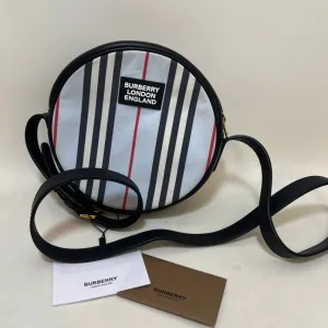 Preloved Burberry London England Round Crossbody Bag in Multicolor Canvas