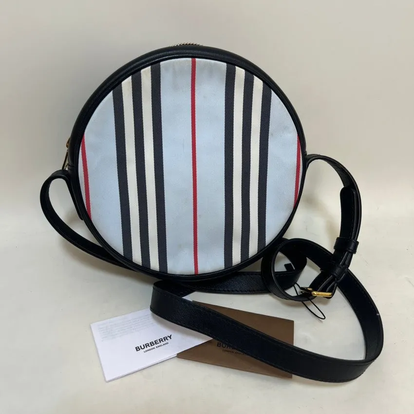 Preloved Burberry London England Round Crossbody Bag in Multicolor Canvas