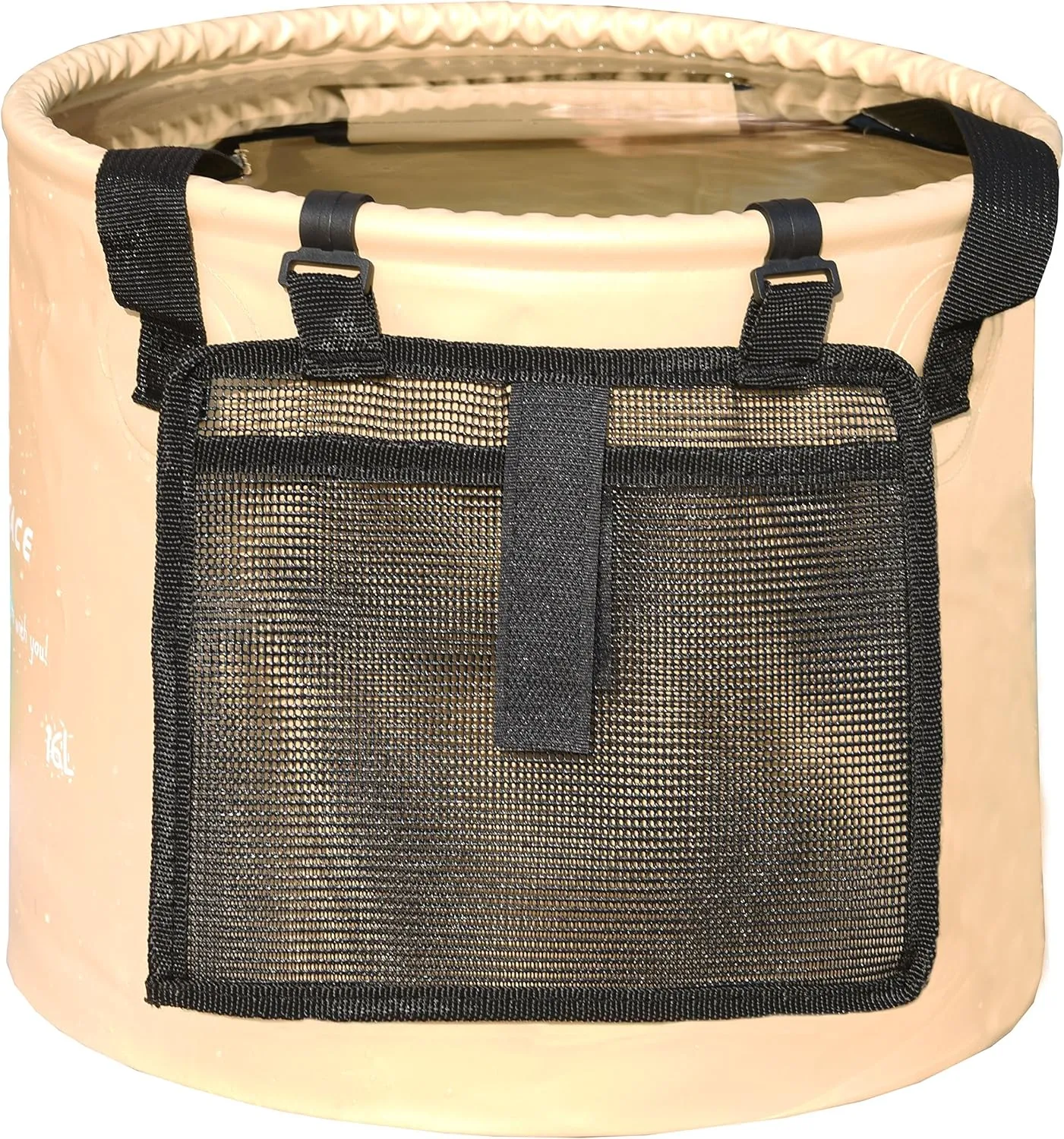 Premium Collapsible Bucket by Freegrace - Compact Portable Folding Water Container - Lightweight & Durable - Includes Handy Tool Mesh Pocket