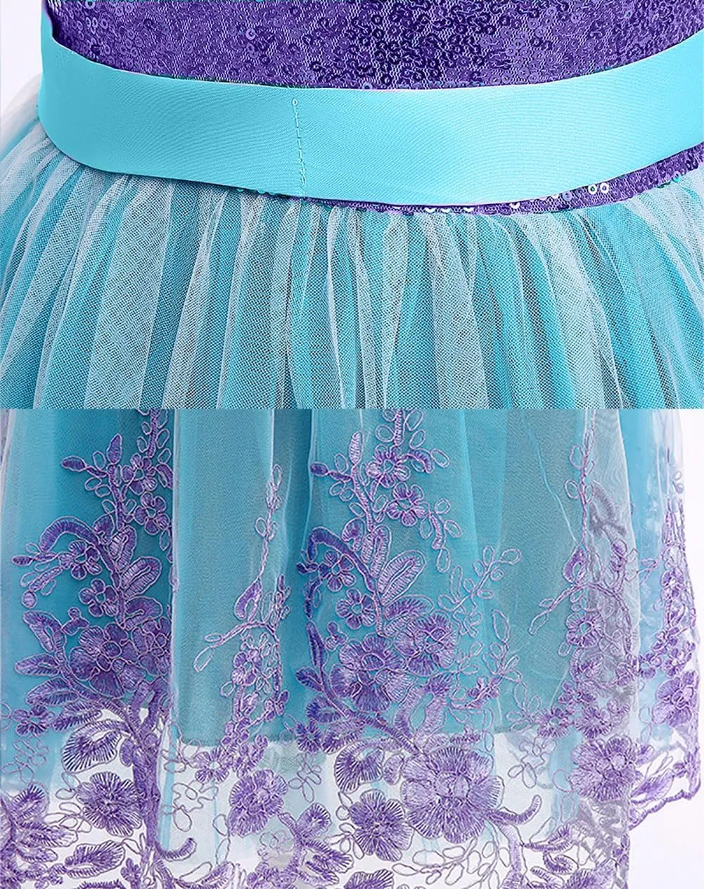 Princess Little Mermaid Costume for Girls Mermaid Wig Princess Ariel Cosplay Dress Up for Birthday Party Halloween Costume