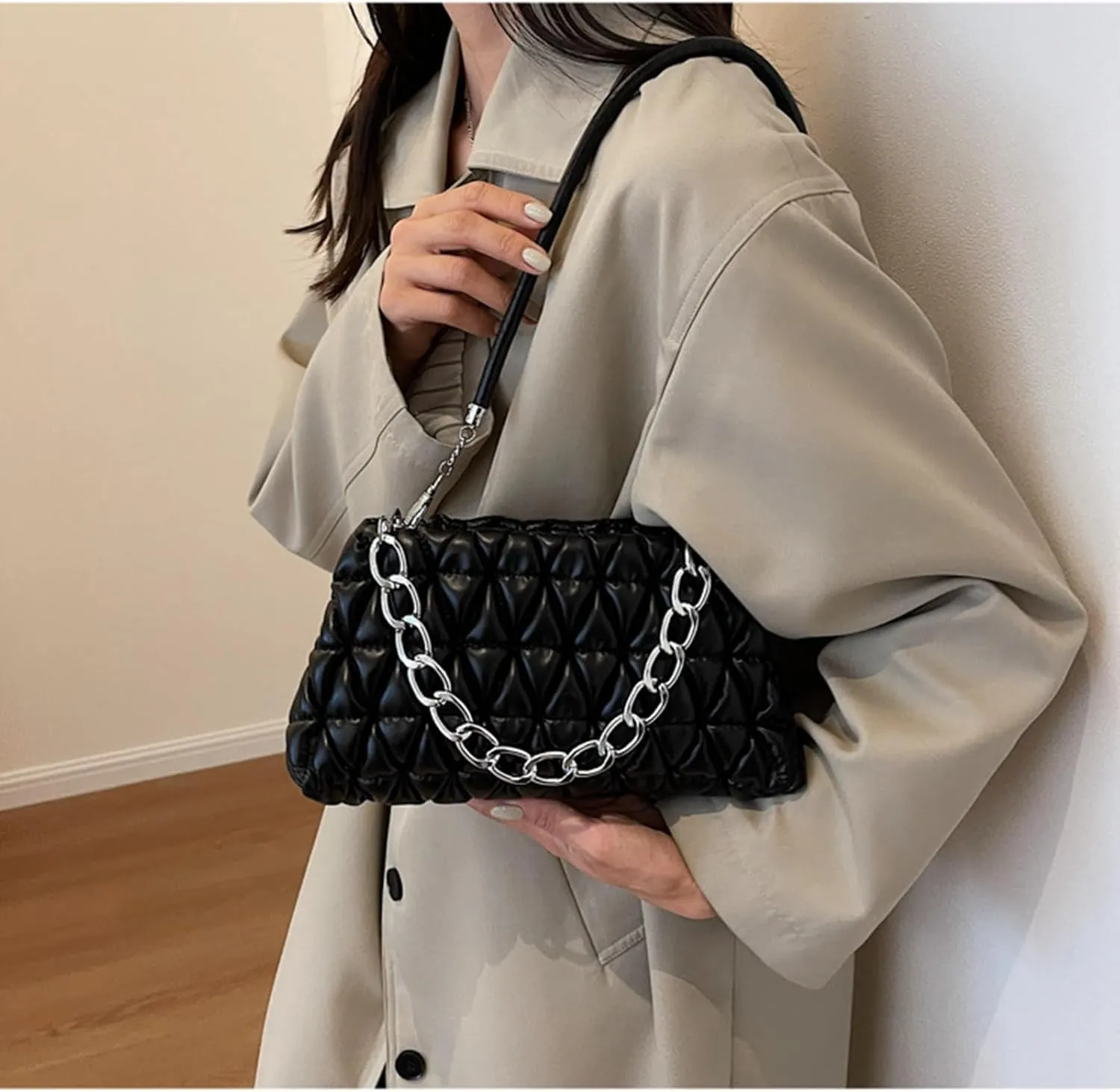 PU Leather Crossbody Bag Ladies Shoulder Top Handle Chain Bags Handbag Purse Evening Bag