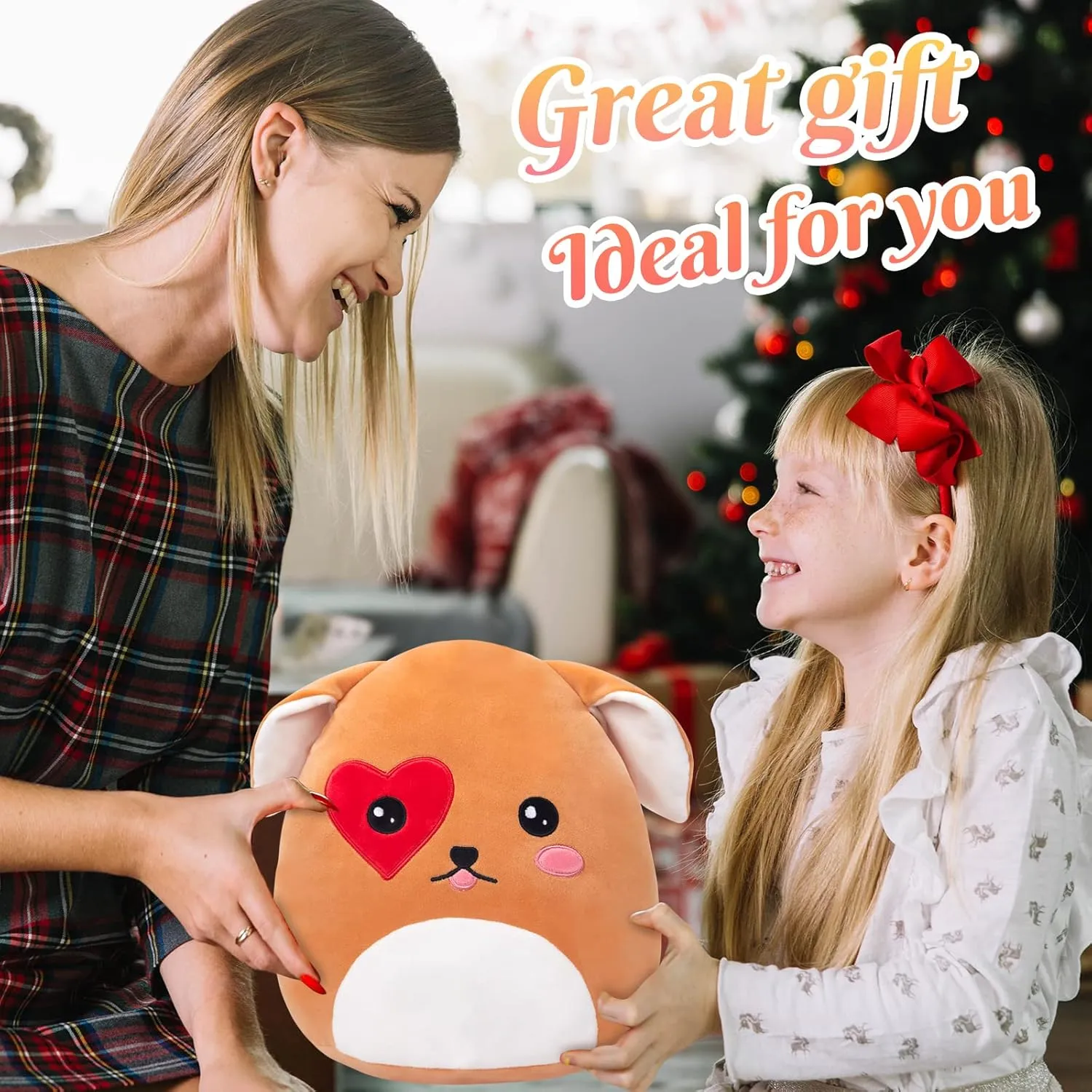 Puppy Dog Plush Stuffed Animals Plushie Squishy Original Heart Love You Dog Pillow Soft Cuddly Valentine’s for Lovers Boys Girls 11.5 Inch