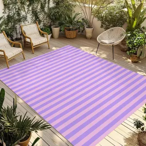 Purple Pink Outdoor Rug 6x9ft Large Patio Rug,Washable RV Camping Outside Area Runner Rug Mat,Geometric Vertical Striped Solid Rainbow Carpet for Picnic Backyard Deck Porch Balcony Beach & Indoor