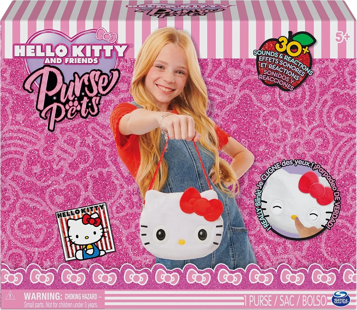 Purse Pets, Sanrio Hello Kitty and Friends, Hello Kitty Interactive Pet Toy & Crossbody Kawaii Purse, Over 30 Sounds & Reactions, Girls & Tween Gifts