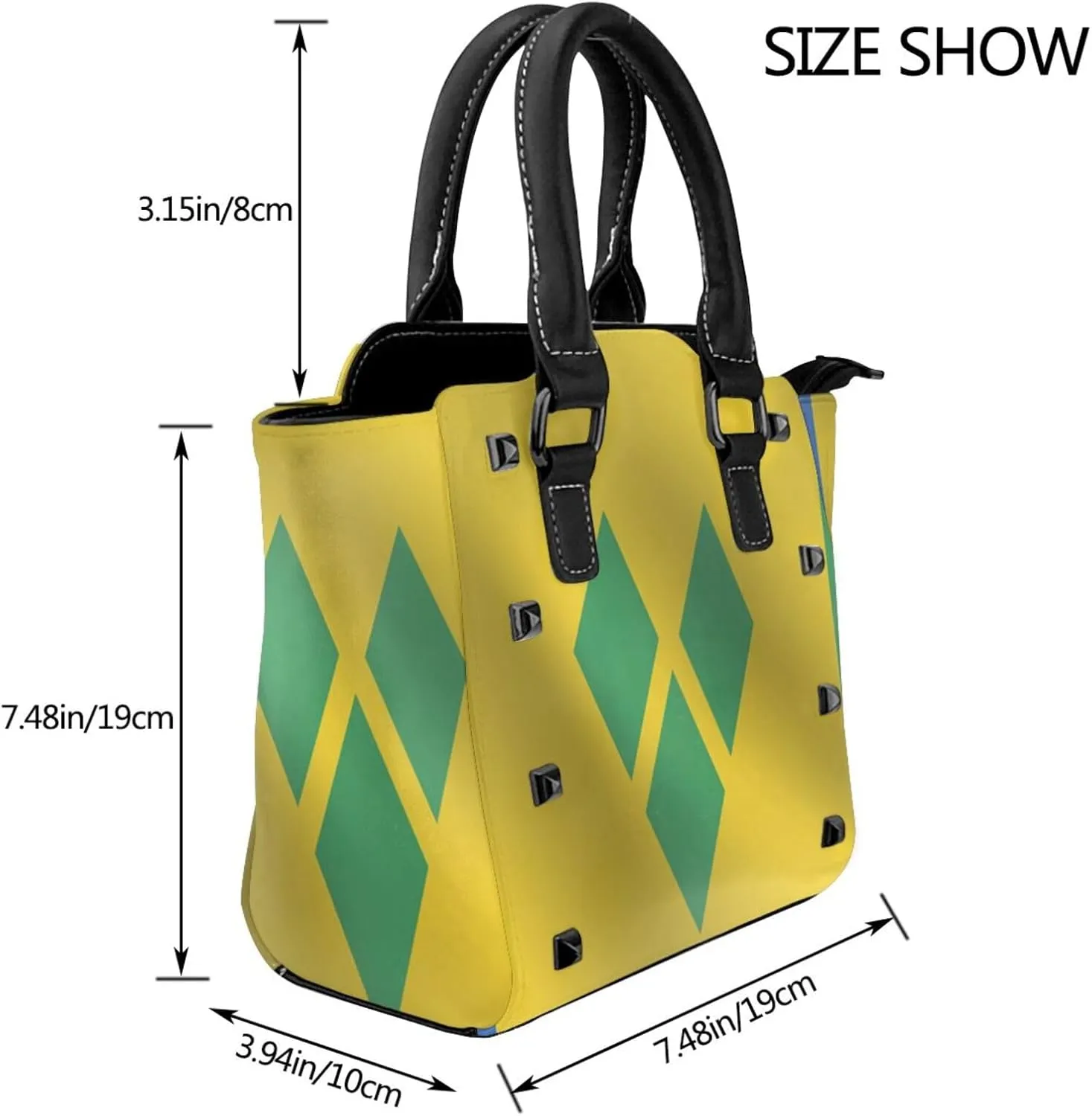 Purses for Women Faux Leather Handbags Bags Studded Tote Purse Shoulder Bag