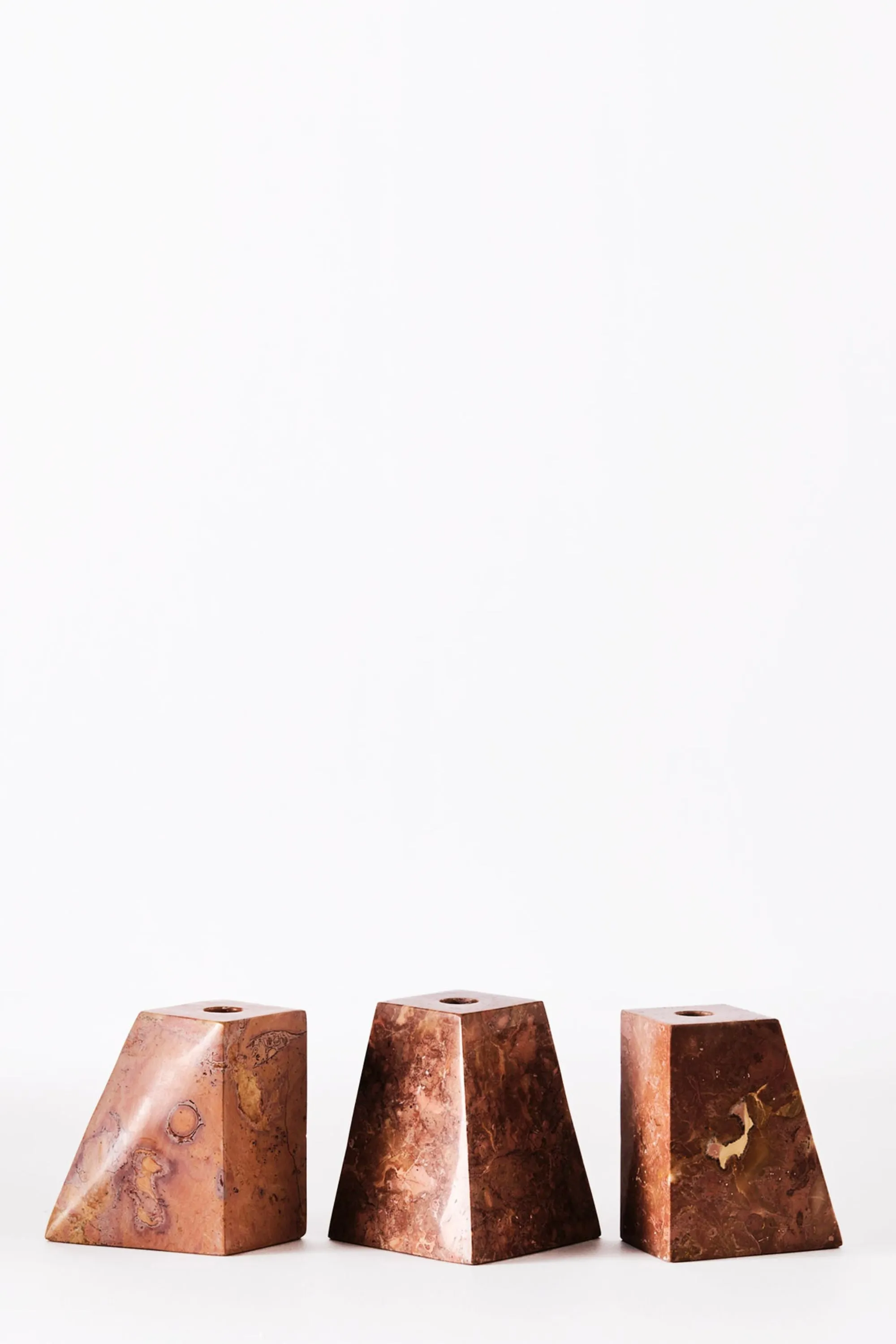 Pyramid Candle Holders Red | Dusty Deco