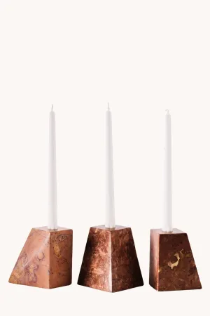Pyramid Candle Holders Red | Dusty Deco