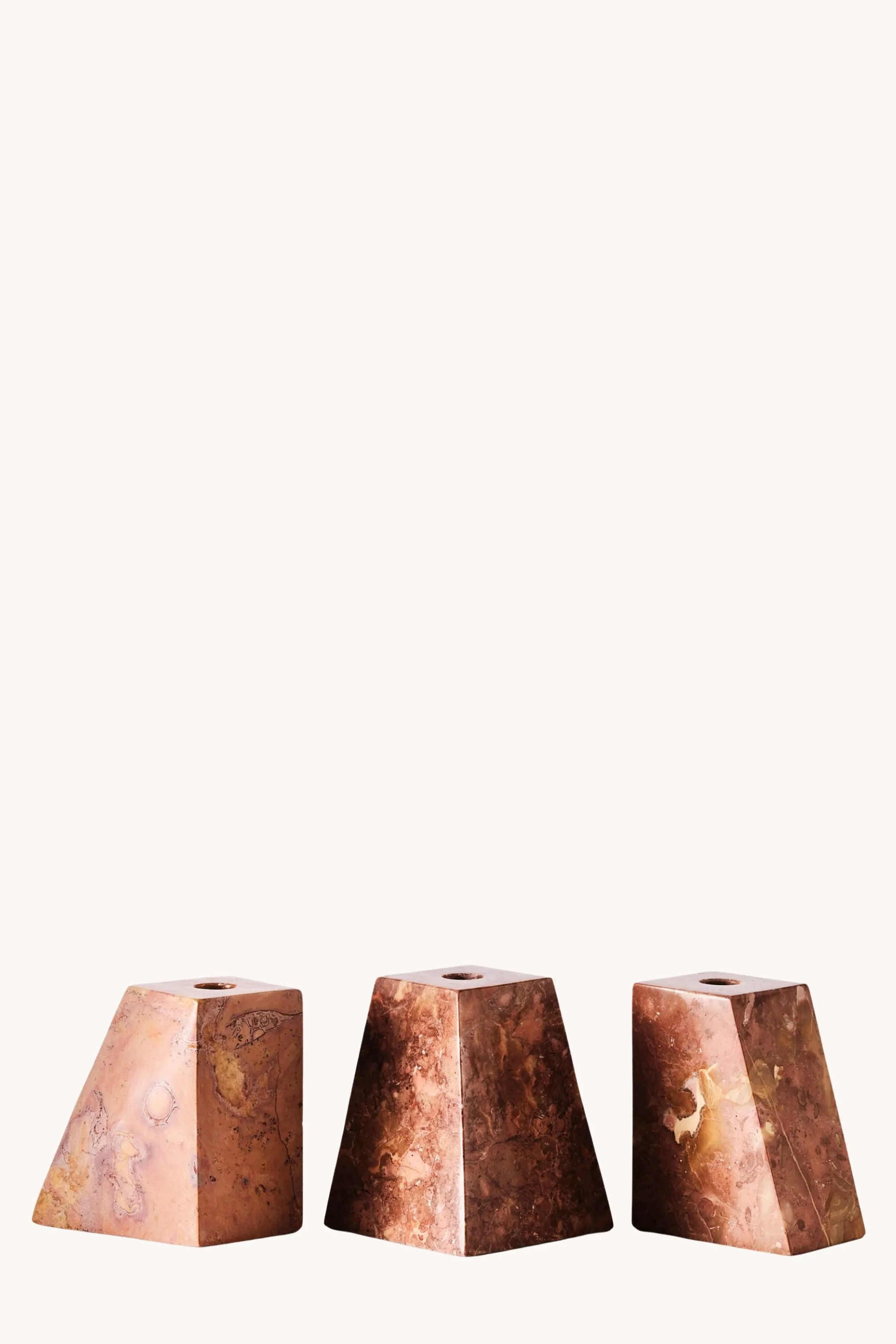 Pyramid Candle Holders Red | Dusty Deco