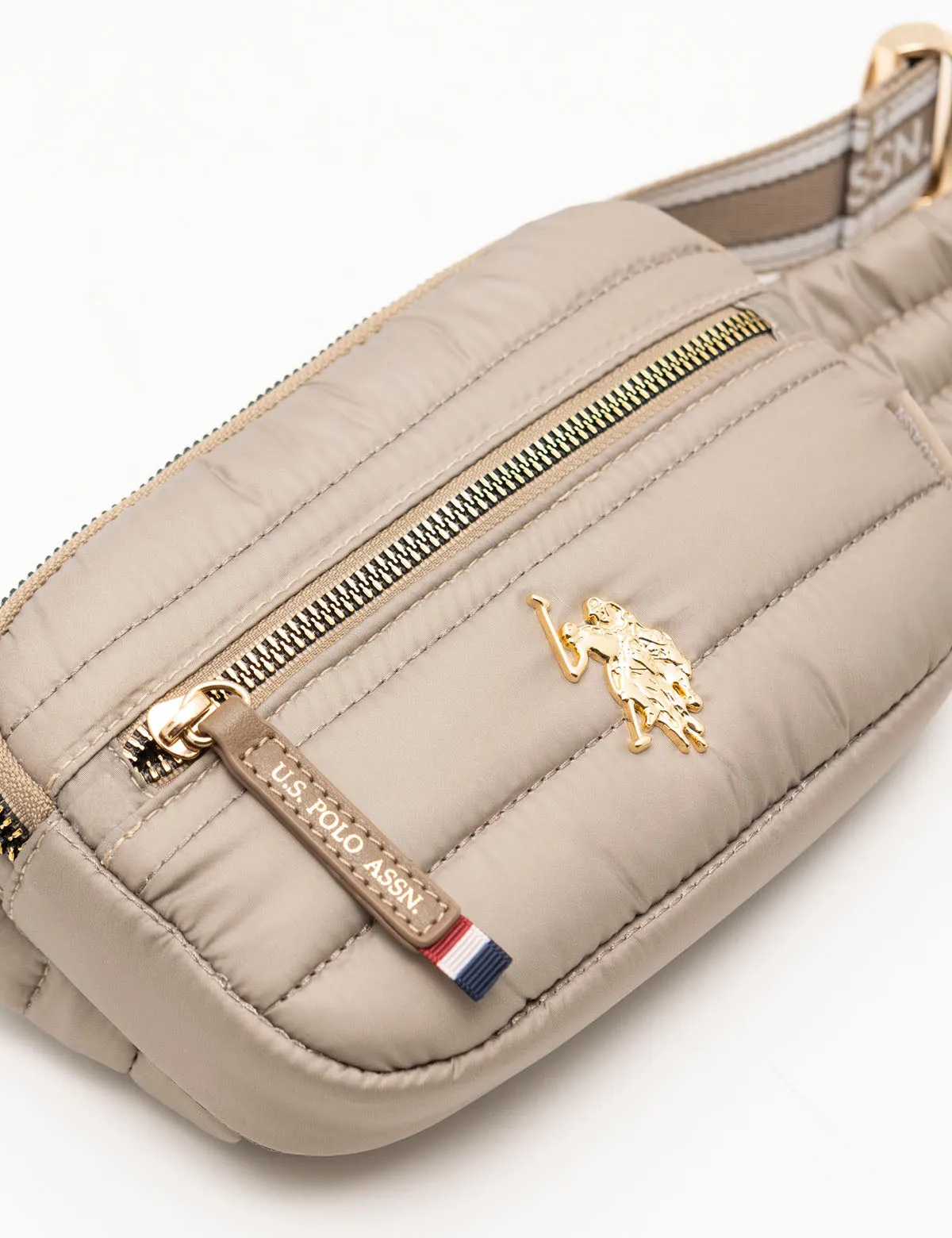 QUILTED BRANDED BELT BAG