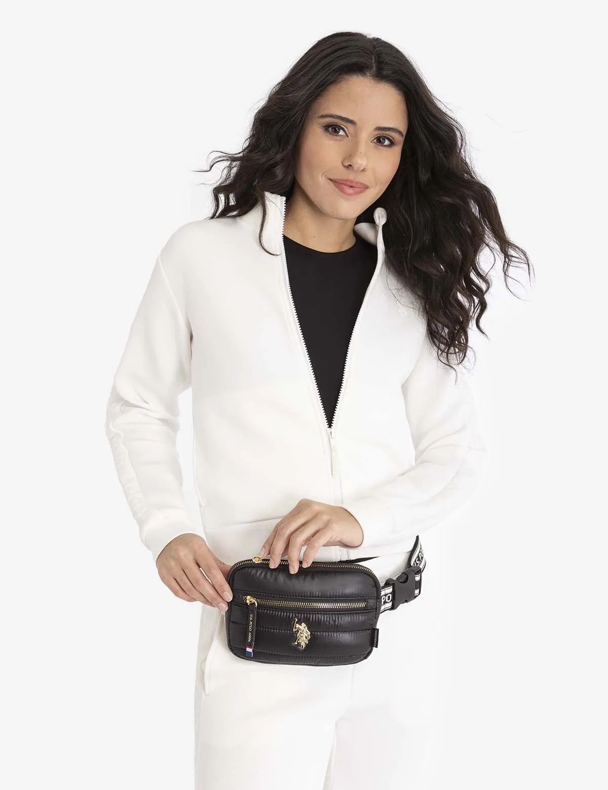 QUILTED BRANDED BELT BAG