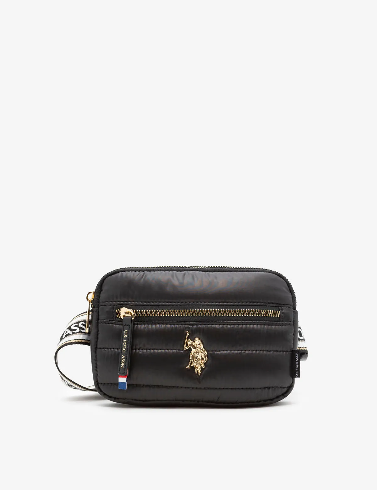 QUILTED BRANDED BELT BAG