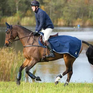 Rambo Horse Grand Prix Competition Sheet, Navy/Beige, Waterproof, Fleece, Unisex, All Breed Sizes, All Seasons, Pull Over, Sheet, Horse Sheet