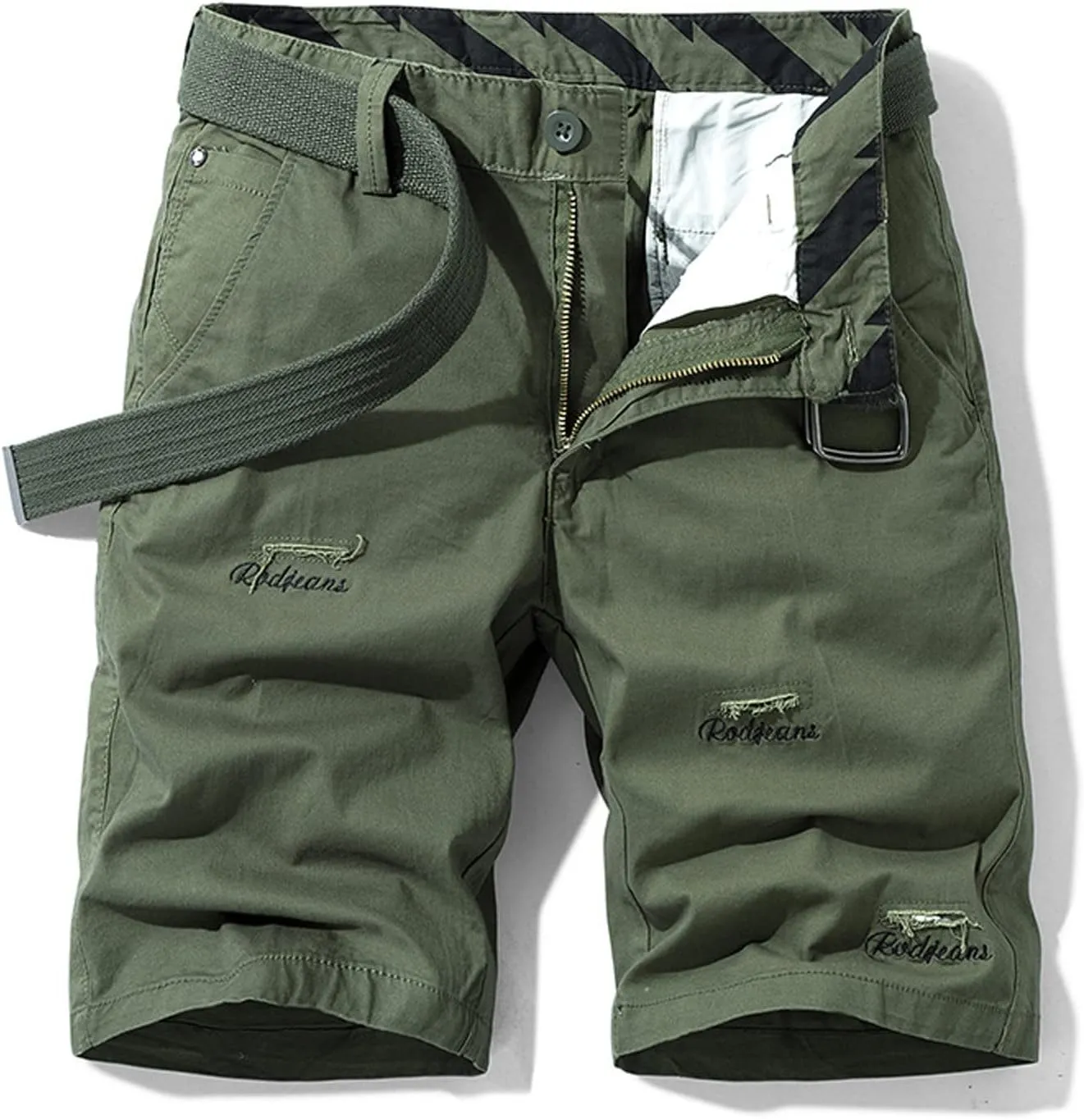 Red Shorts for Men 2023 Stylish Buckle Zipper Utility Cargo Shorts with Pockets Outdoor Sport Tooling Shorts