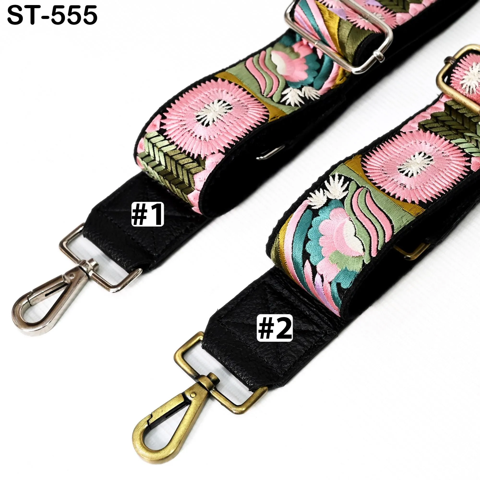 Replacement Crossbody Leather Handbag Boho Bag Strap Gift for Wife Shoulder Strap Purses Embroidery Black Adjustable Strap Christmas Gift