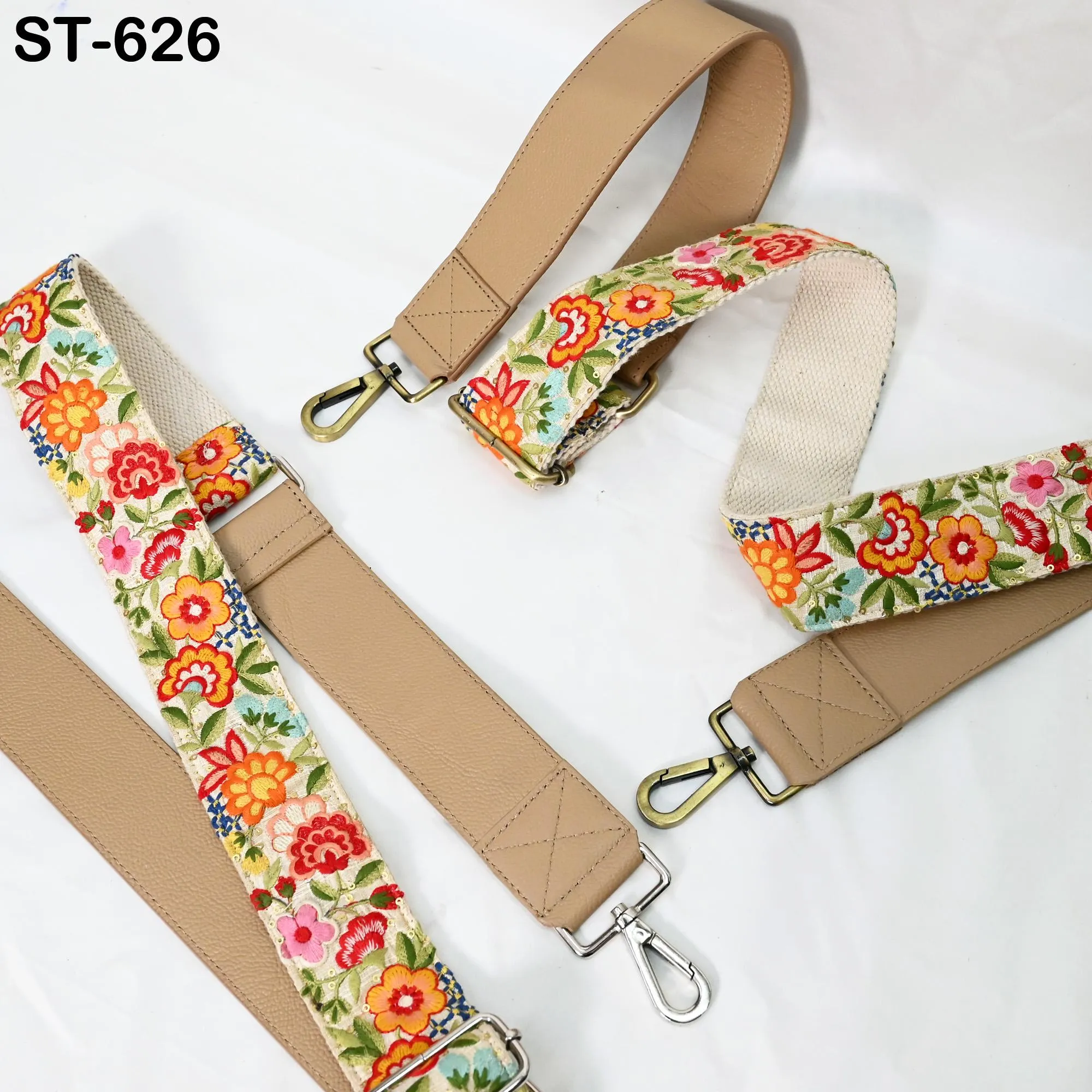Replacement Crossbody Strap Leather Handbag Boho Bag Shoulder Strap Purses Embroidery Pale Taupe Adjustable Strap Christmas Gift for Mother
