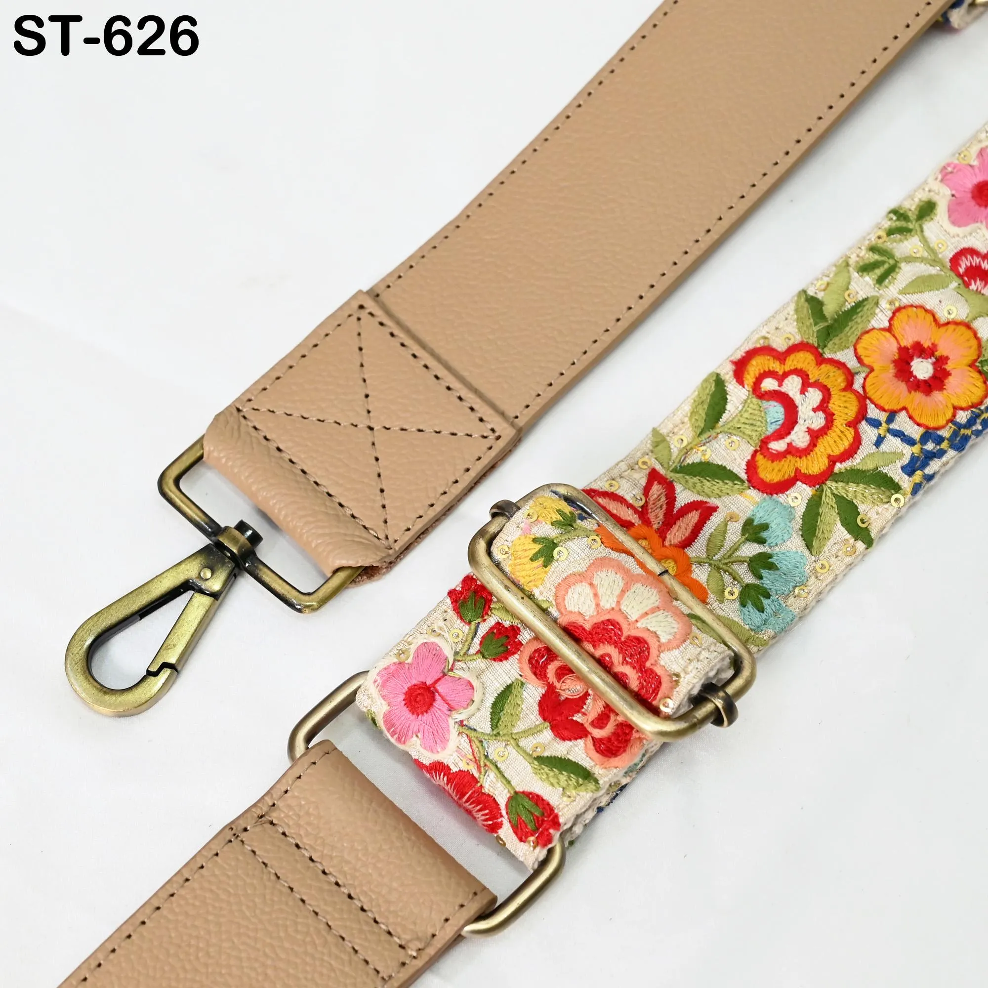Replacement Crossbody Strap Leather Handbag Boho Bag Shoulder Strap Purses Embroidery Pale Taupe Adjustable Strap Christmas Gift for Mother