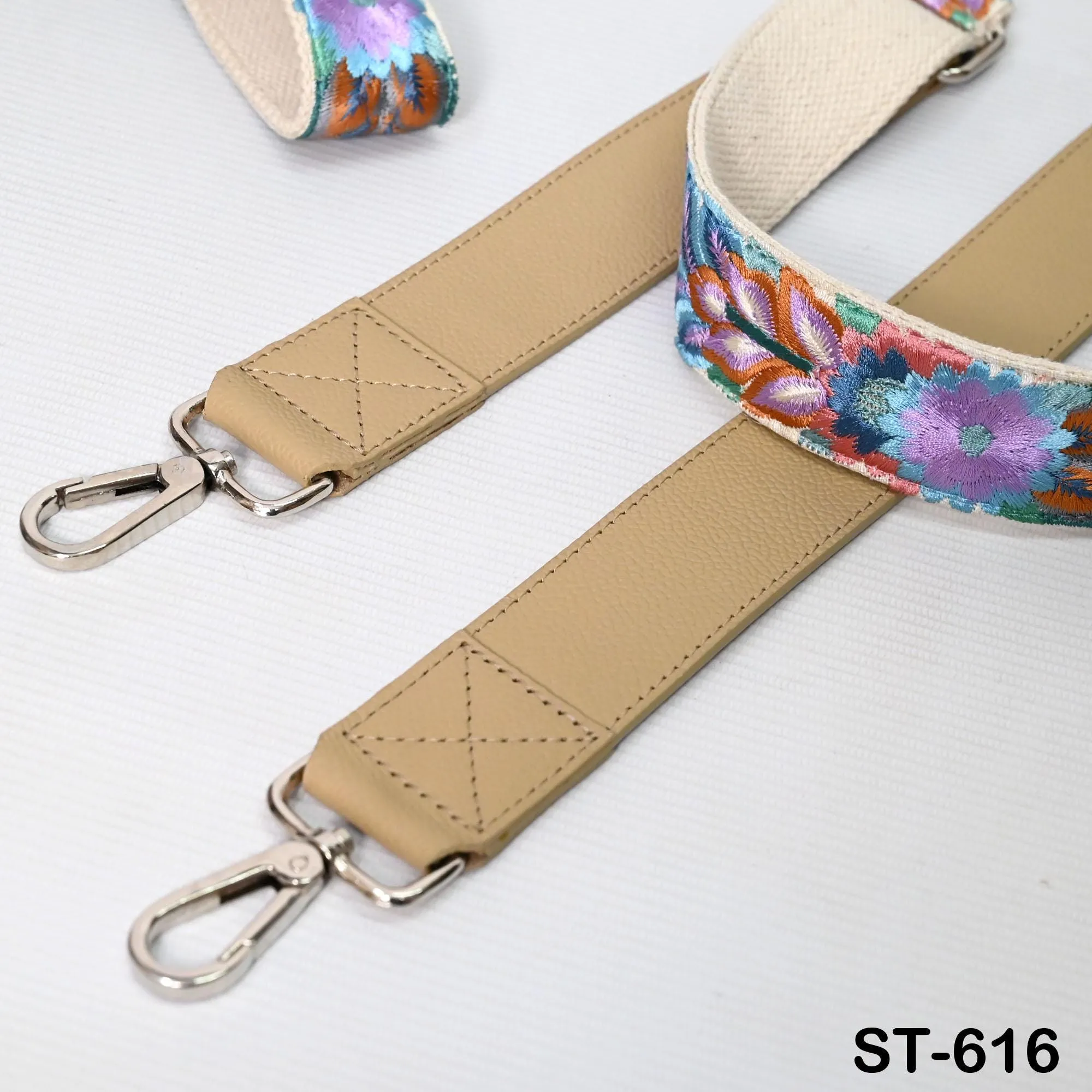 Replacement Leather Crossbody Strap Handbag Boho Bag Strap Camera Strap Purses Embroidery Pale Taupe Adjustable Strap Birthday Gift Father