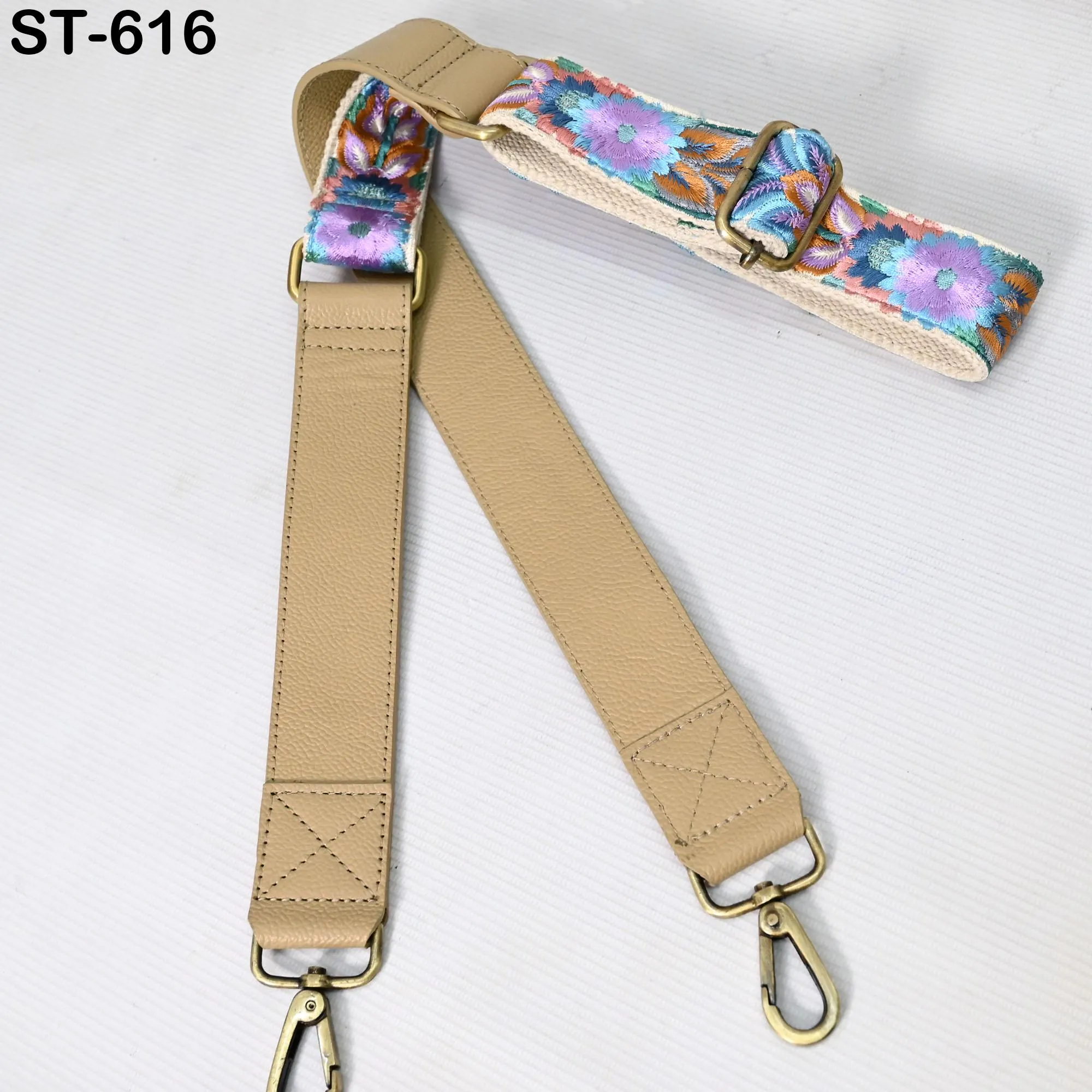 Replacement Leather Crossbody Strap Handbag Boho Bag Strap Camera Strap Purses Embroidery Pale Taupe Adjustable Strap Birthday Gift Father
