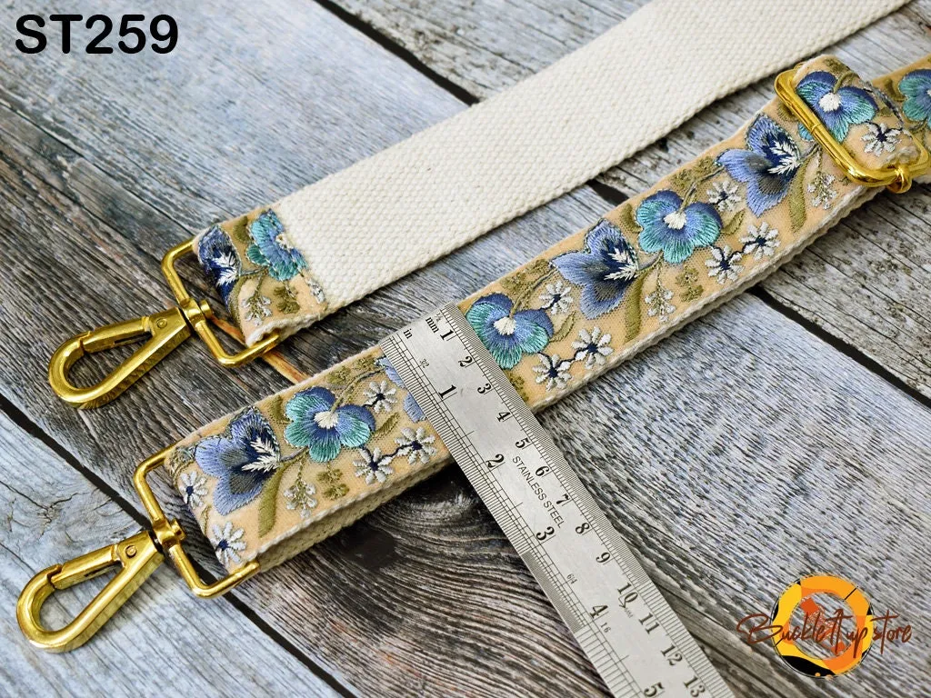Replacement Shoulder Tote Bags Strap Gift for Mother Messenger Bag Crossbody Straps  for Purses Embroidered Boho Guitar Strap Handbag Strap
