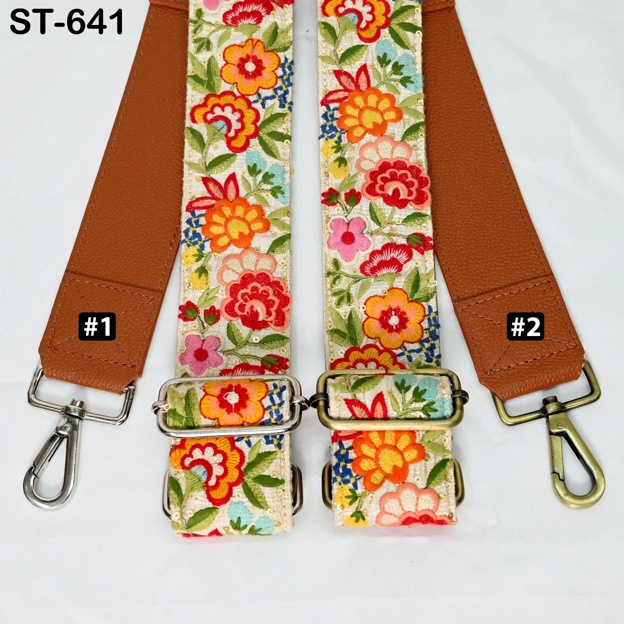 Replacement Strap Leather Handbag Boho Bag Camera Strap Crossbody Strap Purses Embroidery Adjustable Strap Brown Christmas Gift for Sister