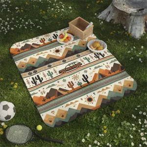 Retro Waterproof Picnic Blanket – Soft & Portable