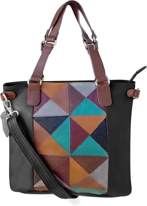 Roma Leathers Gun Concealment Purse - Patchwork Leather Adjustable Strap