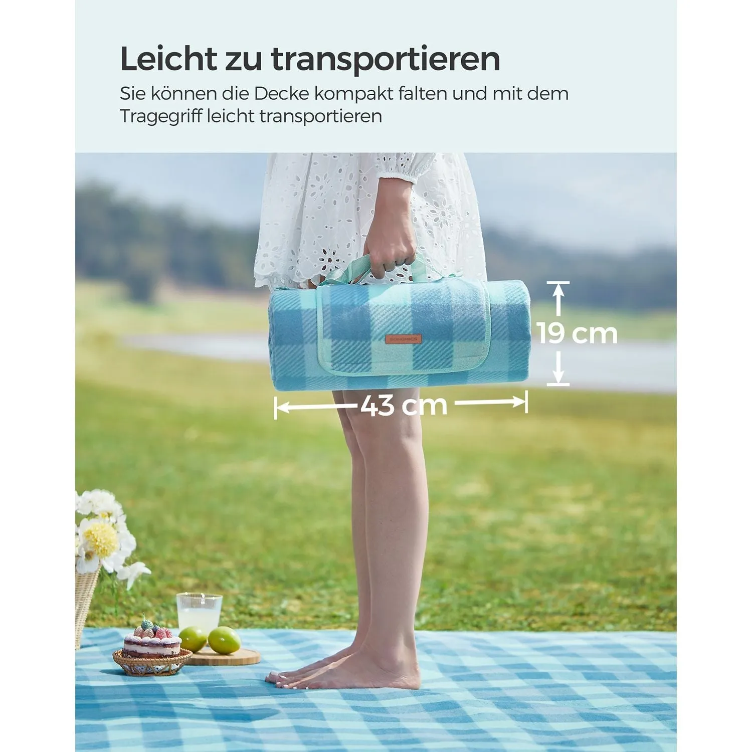 Rootz Picnic Blanket - Outdoor Mat - Waterproof - Portable - 200cm x 200cm - Velvet Surface - Aluminum Coating - Foam Padding