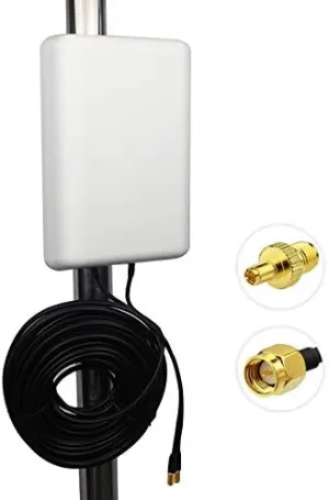 Router External 2xMIMO Antenna-698-2700mhz for Mofi/Ubifi 4G LTE Cellular Modem Booster Wilson,Surecall,HiBoost,Cel-Fi with 2pcs 49.2ft Cable TS-9 SMA Connector