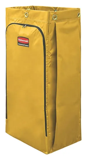Rubbermaid Commercial High Capacity Vinyl Janitorial Cleaning Cart Bag, Waste/Trash/Laundry/Linen Collection for Restraurant/Café/Office/School/Motel/Facility, 34 Gallon, Yellow