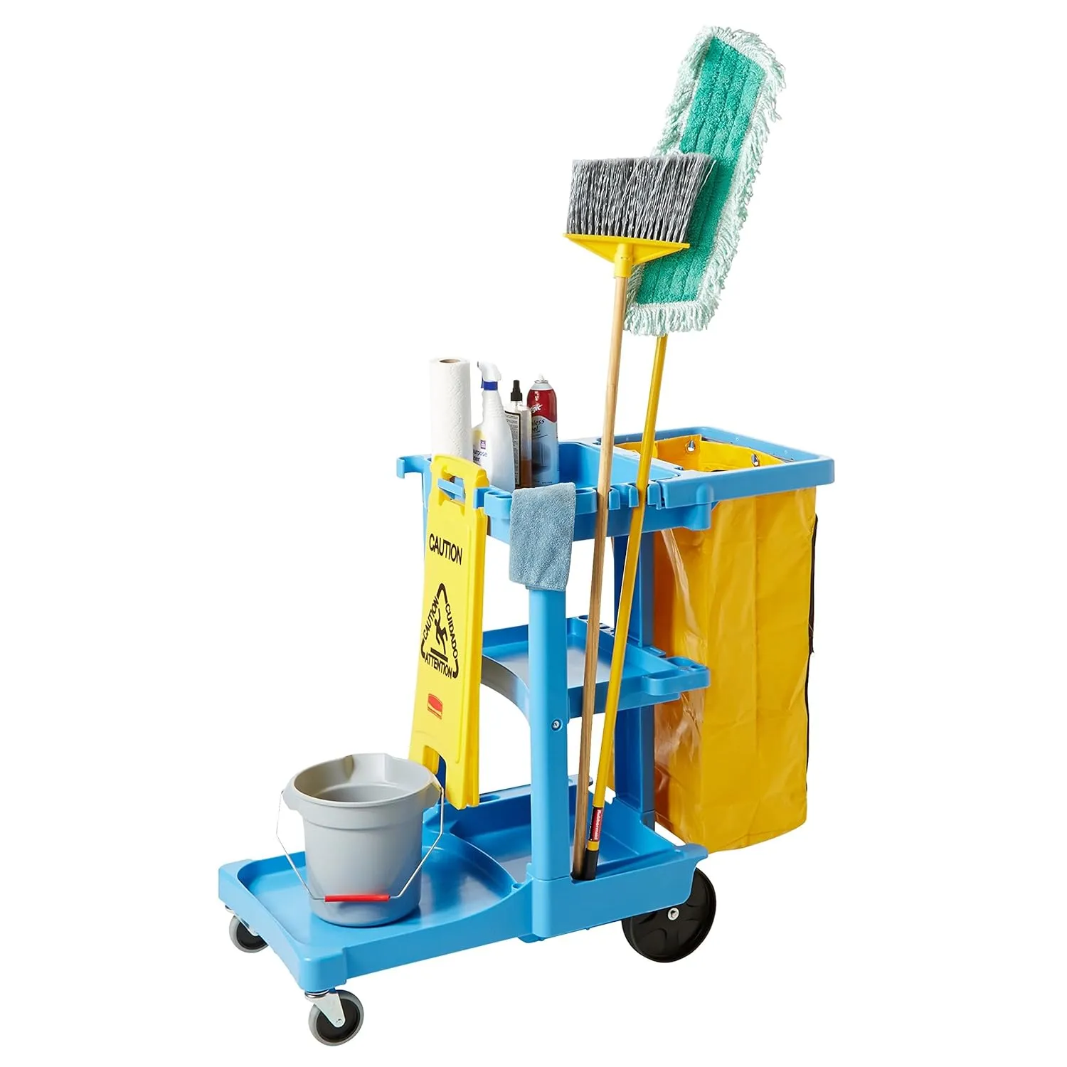 Rubbermaid FG618300 Vinyl Replacement Bag with Zipper for Cleaning Cart, 17.25" Length, 10.50" Width, 30.50" Height, Yellow