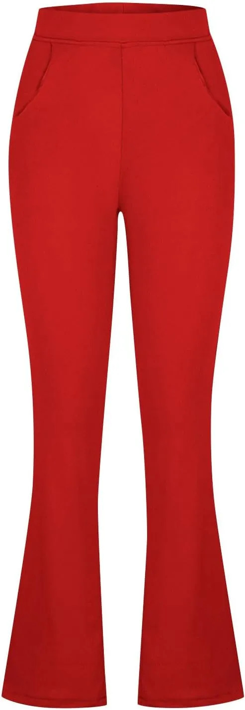 Ruziyoog Women's Fleece Lined Pants Flare Yoga Pants for Women Thermal Warm Bootcut Leggings Hiking Yoga Pants for Winter