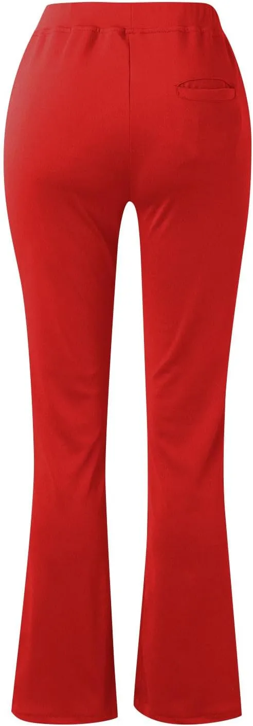 Ruziyoog Women's Fleece Lined Pants Flare Yoga Pants for Women Thermal Warm Bootcut Leggings Hiking Yoga Pants for Winter