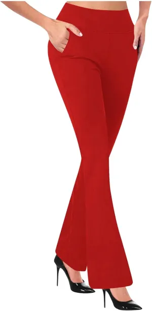 Ruziyoog Women's Fleece Lined Pants Flare Yoga Pants for Women Thermal Warm Bootcut Leggings Hiking Yoga Pants for Winter