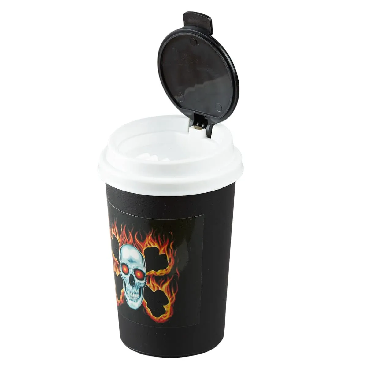 SaSaSa Plastic Car Ashtray Bucket Container for Cigarette Butt with Lid, Self Estinguishing for Outdoor Indoor Modern Home Decor Tabletop Office Ash Tray for Smokers (9790)