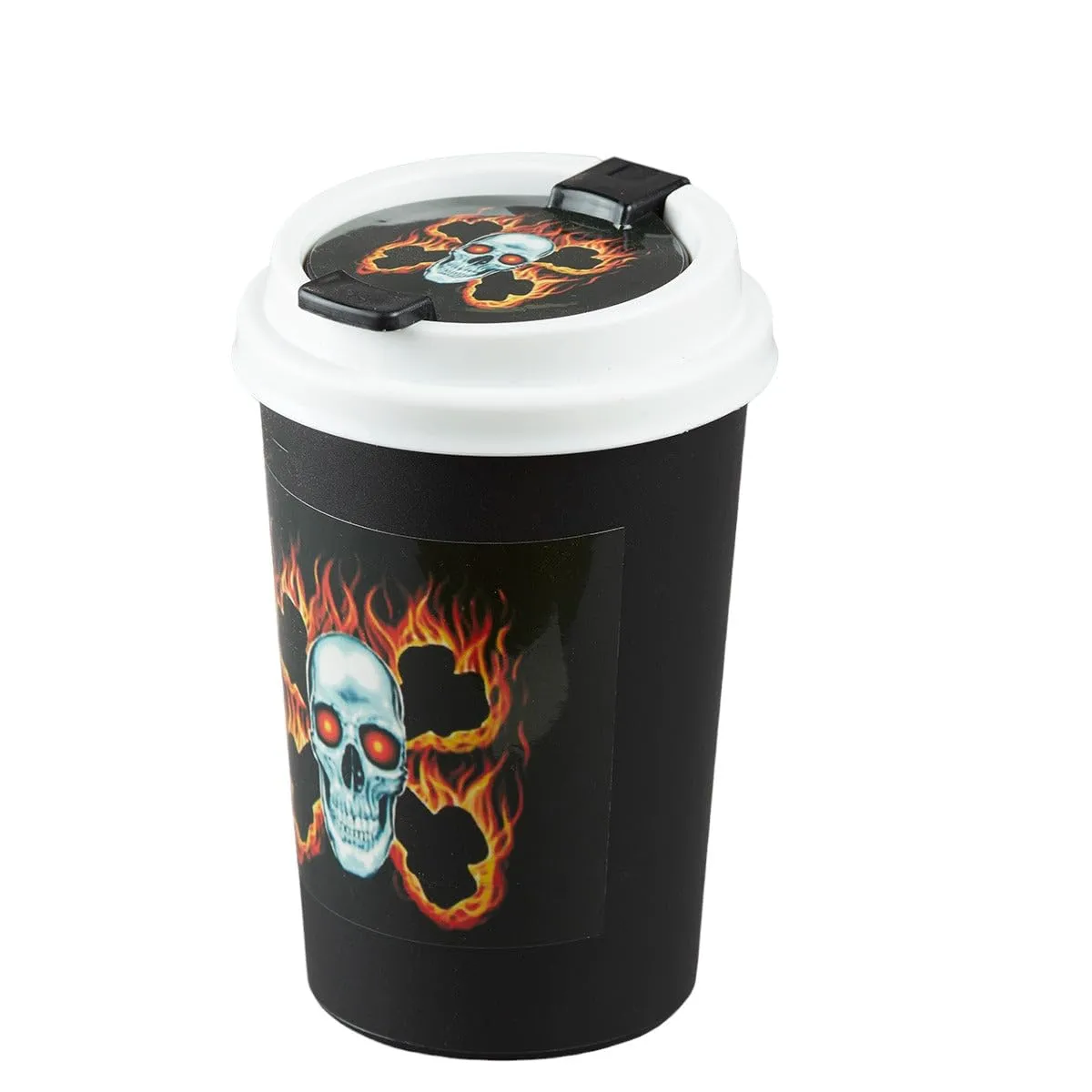 SaSaSa Plastic Car Ashtray Bucket Container for Cigarette Butt with Lid, Self Estinguishing for Outdoor Indoor Modern Home Decor Tabletop Office Ash Tray for Smokers (9790)
