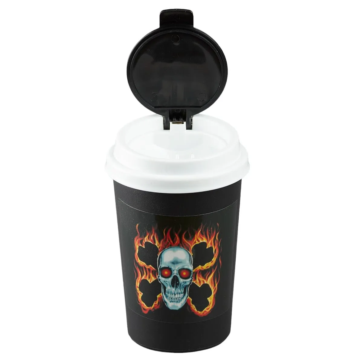 SaSaSa Plastic Car Ashtray Bucket Container for Cigarette Butt with Lid, Self Estinguishing for Outdoor Indoor Modern Home Decor Tabletop Office Ash Tray for Smokers (9790)