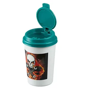SaSaSa Plastic Car Ashtray Bucket Container for Cigarette Butt with Lid, Self Estinguishing for Outdoor Indoor Modern Home Decor Tabletop Office Ash Tray for Smokers (9791)